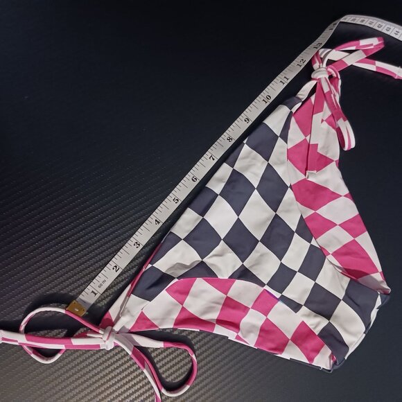 NEW Solid & Striped Iris‎ Reversible Bikini Bottoms Checkered Wht/Blk/Pink S - Picture 9 of 10